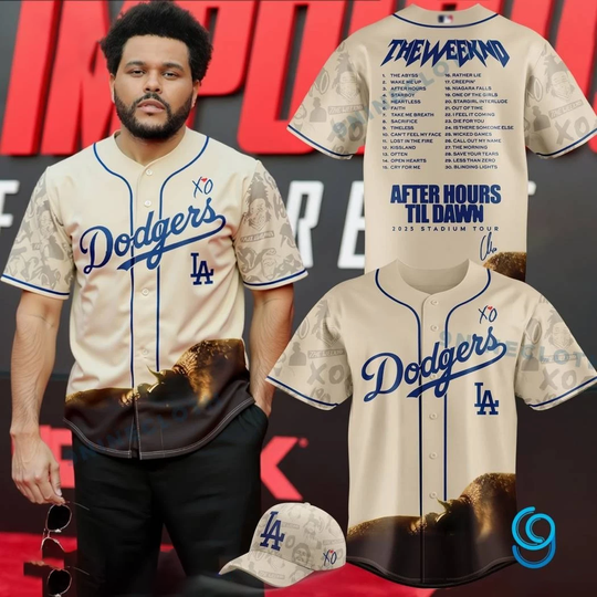 Dodgers X Weeknds After Hours Til Dawn Tour 2025 Baseball Jersey