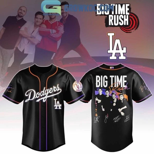 Discover LA Dodgers x Big Time Rush Tour 2025 Baseball Jersey