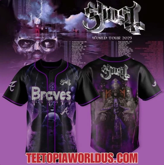Discover Atlantax Ghost Skeletour World Tour 2025 Baseball Jersey Full Print 3D