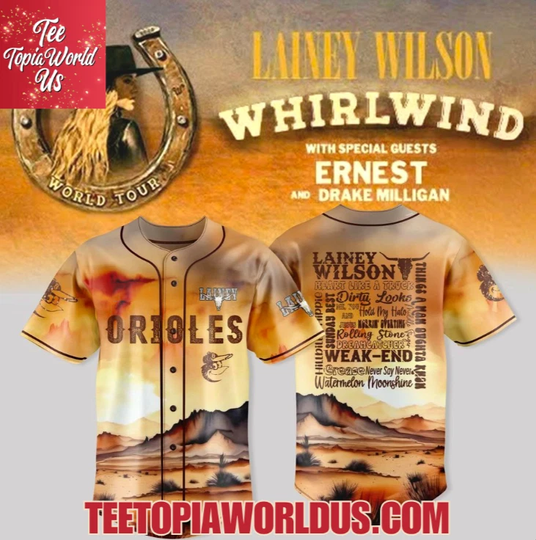 Orioles x Lainey Wilson Whirlwind World Tour 2025 Baseball Jersey