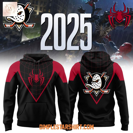 Anaheim Ducks x Spiderman 2025 Hoodie