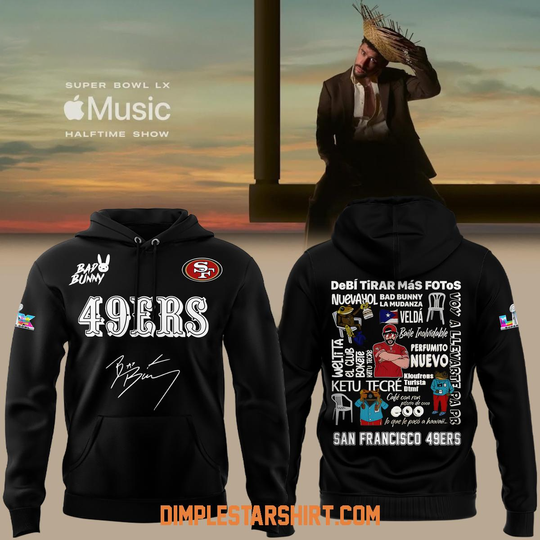 Bad Bunny x San Francisco 49ers 2026 Red Hoodie