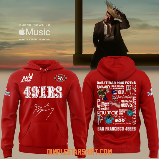 Bad Bunny x San Francisco 49ers 2026 Red Hoodie