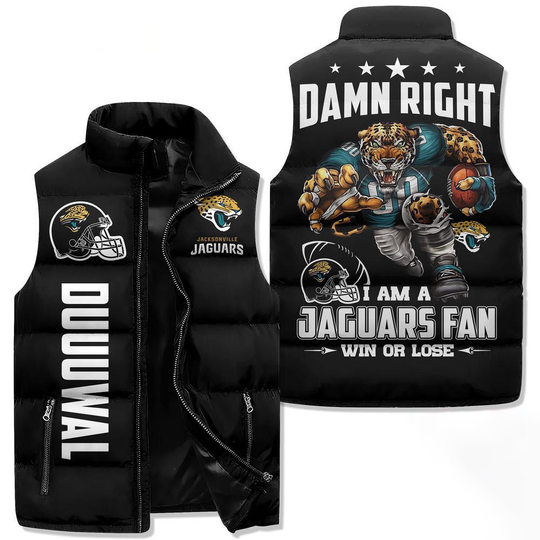 Jacksonville Jaguars Sporty Mascot Design Sleeveless Jacket
