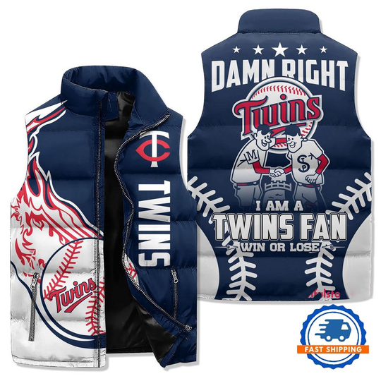 Minnesota Twins Sporty Mascot Design Sleeveless Jacket