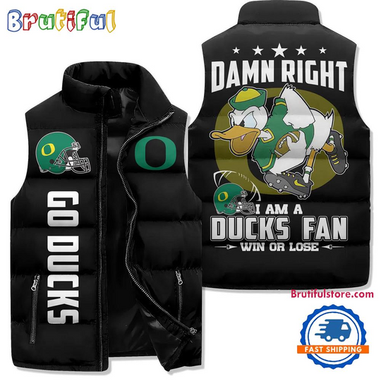 Discover Oreg ducks Sporty Mascot Design Sleeveless Jacket