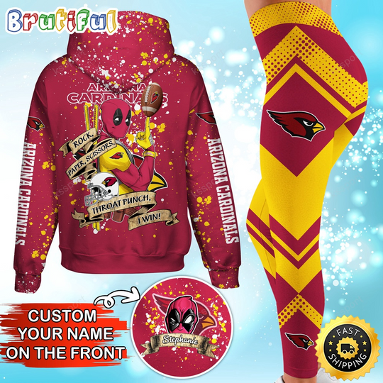 Custom Arizonna Cardinals Hoodie Leggings Rock Paper Scissors Throat Punch I Win Hoodie