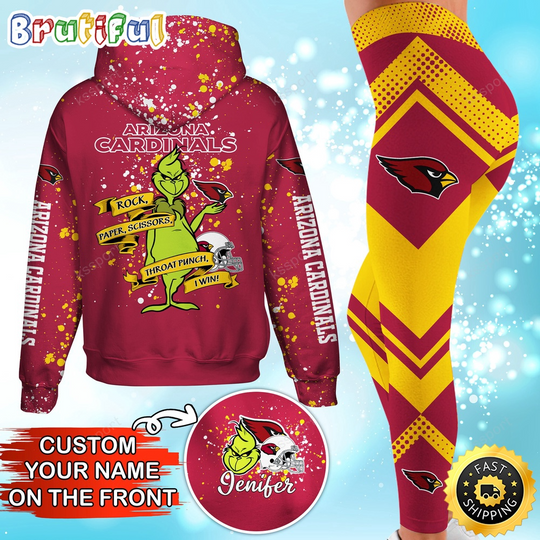 Custom Arizonna Cardinals Hoodie Leggings The funny character Hoodie Rock Paper Scissors Throat Punch I Win