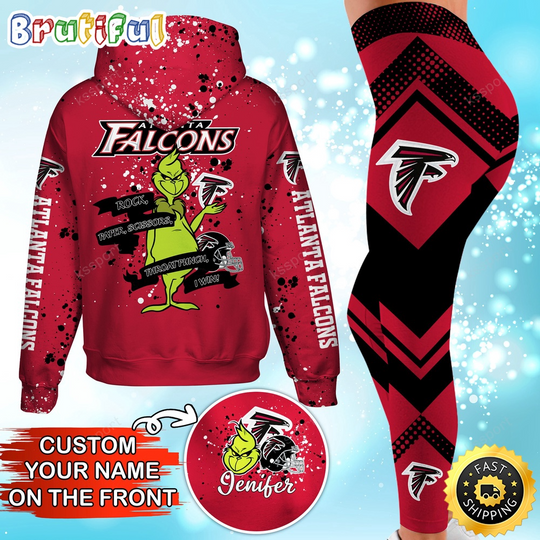 Custom Atlanta Falcons Hoodie Leggings The funny character Hoodie Rock Paper Scissors Throat Punch I Win