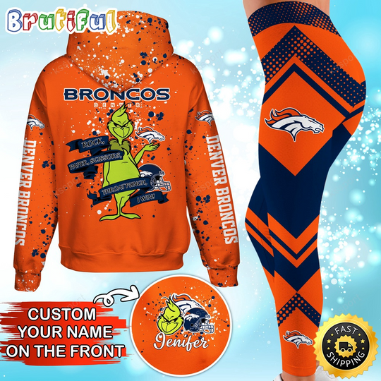 Custom Denver Broncos Hoodie Leggings The funny character Hoodie Rock Paper Scissors Throat Punch I Win