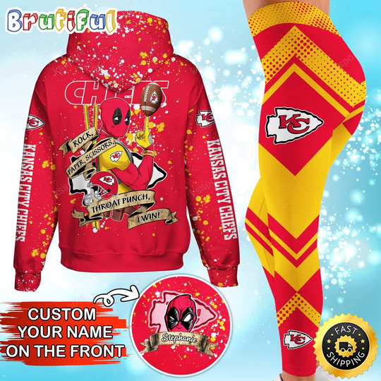 Custom Kansas City Chiefs Hoodie Leggings Rock Paper Scissors Throat Punch I Win Hoodie
