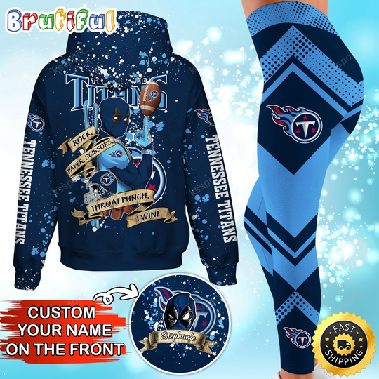 Custom Tennessee Titans Hoodie Leggings Rock Paper Scissors Throat Punch I Win Hoodie