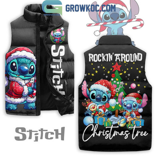 Stitch Rocking Around Christmas Tree 2025 Sleeveless Jacket