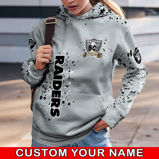Custom Las Vegas Raiders Hoodie Leggings Rock Paper Scissors Throat Punch I Win Hoodie