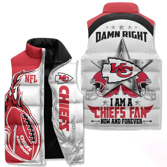 Kansas City Chiefs Sporty Mascot Design Sleeveless Jacket