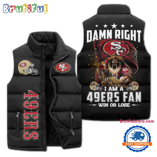 San Francisco 49ers Sporty Mascot Design Sleeveless Jacket