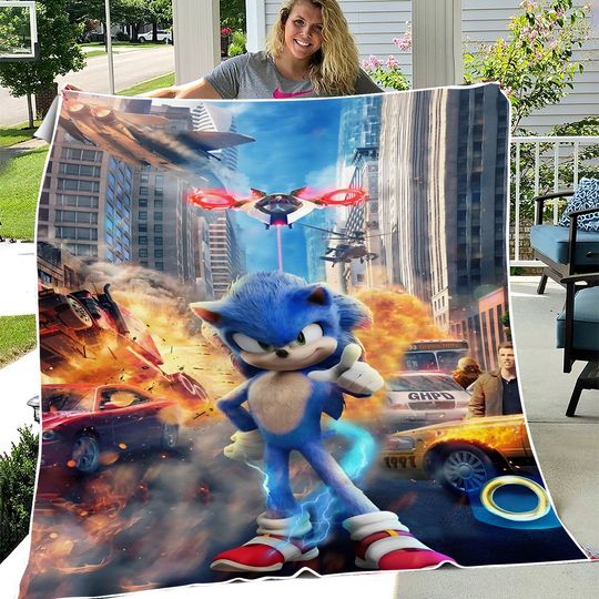 Sonic the Hedgehog Movie Sherpa Fleece Blanket