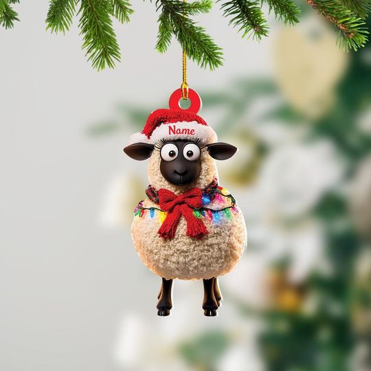 Discover Personalized Sheep Ornament, Sheep Christmas Hanging Ornament, Gift For Pet Lover, Housewarming Gifts