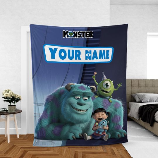 Discover Personalized Disney Monsters Inc Blanket, Custom Name Pixar Monsters University Baby Blanket, Sully Mike Wazowski Birthday Gifts