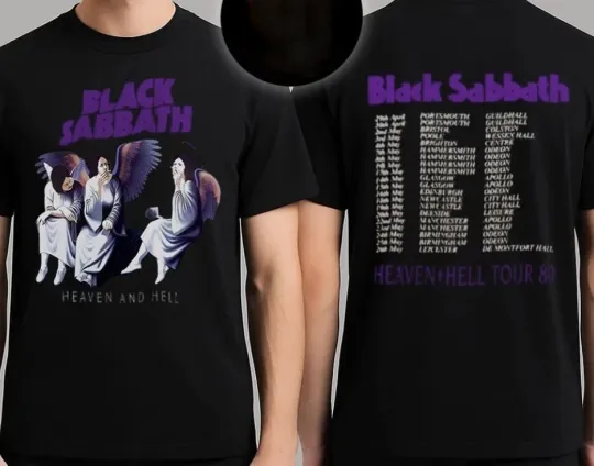Black Sabbath Tour 80 Heaven and Hell Double-Sided T-Shirt
