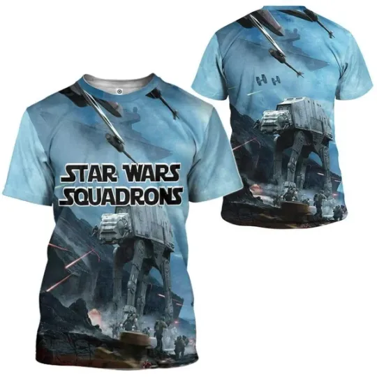 Discover Starwars Squadrons Walker Robot 3D Blue Shirt Fan Gift S-5XL