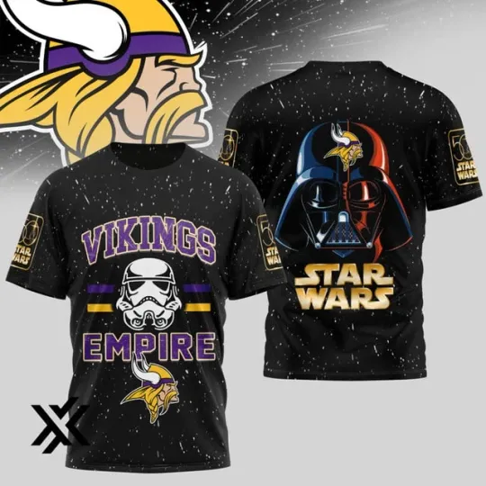 Discover Minnesota.Viking Premium football x Star Wars 3D Shirt S-5XL