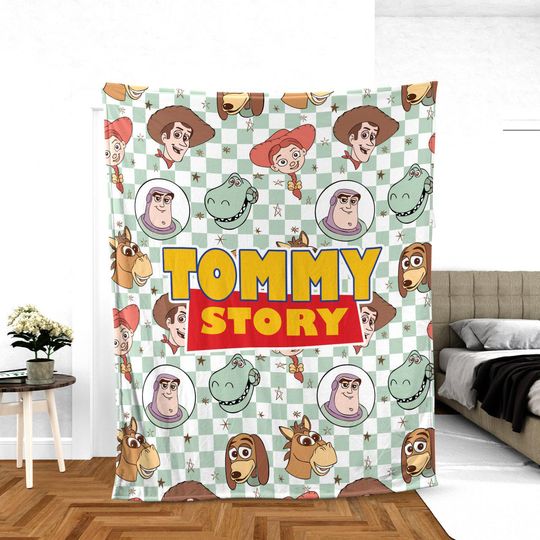 Discover Personalized Toy Story Disney Blanket, Watercolor Woody Buzz Jessie Throw, Custom Birthday Gift for Boys & Girls, Disney Birthday Blanket