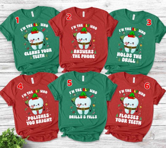 Discover Dentist Office Christmas Custom Coworkers shirts Matching Dental Office Group T-shirt
