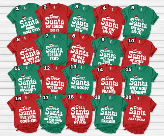 Discover Matching Family Christmas Shirts Dear Santa Hat Funny Shirts