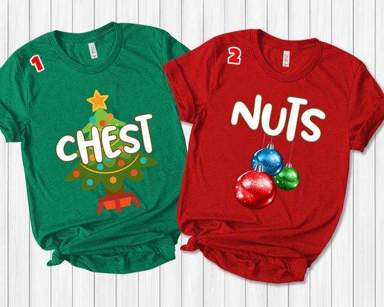 Discover Chest Nuts Chesnuts Couples Christmas Shirts Funny Matching Couple Christmas Shirts