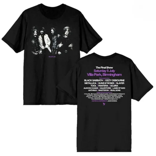 Black Sabbath Back To The Beginning 2025 Tour Final Show T-Shirt