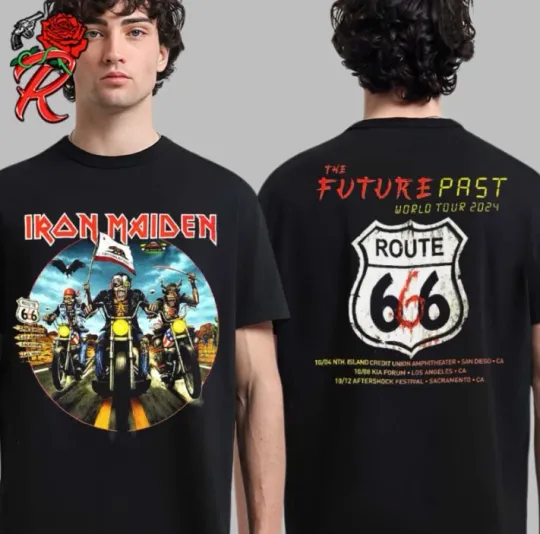 Discover Iron Maiden 2024 Tour T-Shirt Future Past World Tour Merchandise