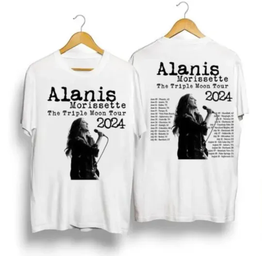 Discover Alanis Morissette 2024 Triple Moon Tour Double Sided T-Shirt