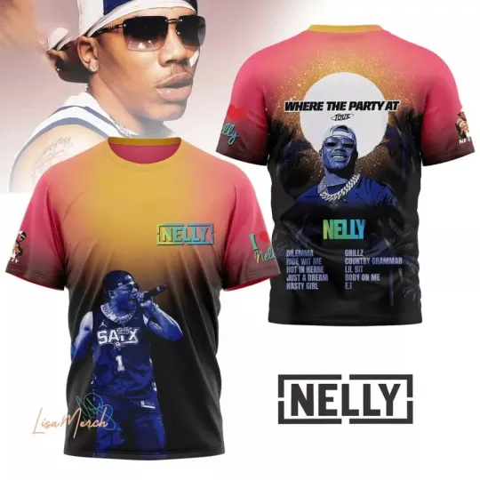 Discover Nelly – Where The Party At Tour 3D T-Shirt