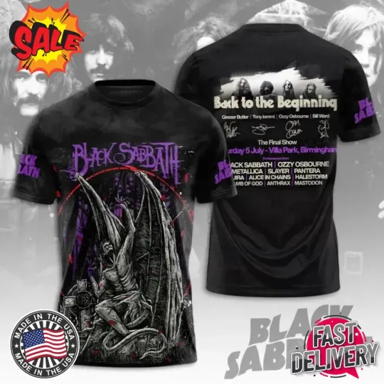 Discover Black Sabbath Back To The Beginning Tour 2025 3D T-Shirt