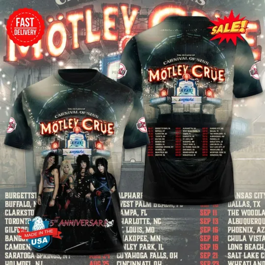 Discover Mötley Crüe 3D Shirt S-5XL