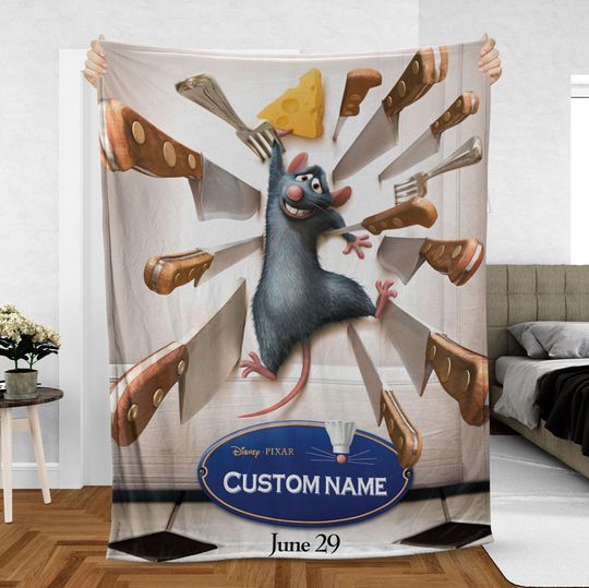 Discover Custom Remy Blanket, Disney Pixar Ratatouille Cheese Throw Blanket, Kitchen Chaos Custom Blanket, Custom Throw Blanket For Kids, DTA095