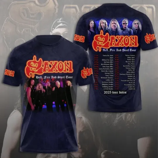 Discover 2025 T-shirt Saxon 3d Band Print shirts Man Women PH208