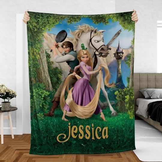 Discover Custom Rapunzel Blanket, Disney Princess Tangled Blanket, Flynn Rider Throw Blanket, Disney Princess Girl Boy Gift Blanket, VTB498