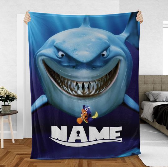 Discover Custom Finding Nemo Blanket, Pixar Bruce The Shark Blanket, Disney Nemo Dory Fish Throw Blanket, Birthday Girl Boy Gift Blanket, NVA794