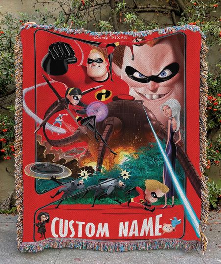 Discover Custom The Incredibles Fleece Blanket Disney Pixar Superhero Throw Blanket