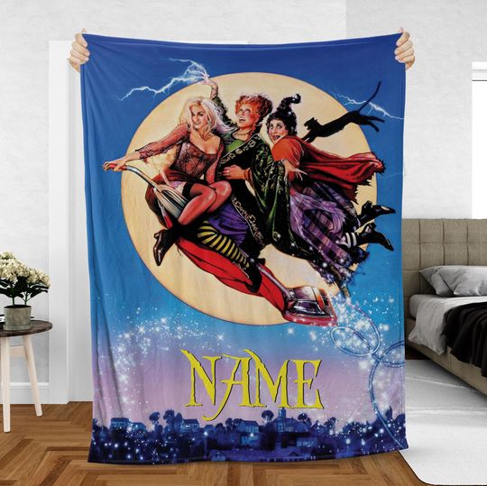 Discover Sanderson Sisters Fleece Blanket Disney Hocus Pocus Witches Throw Winifred Sarah Mary