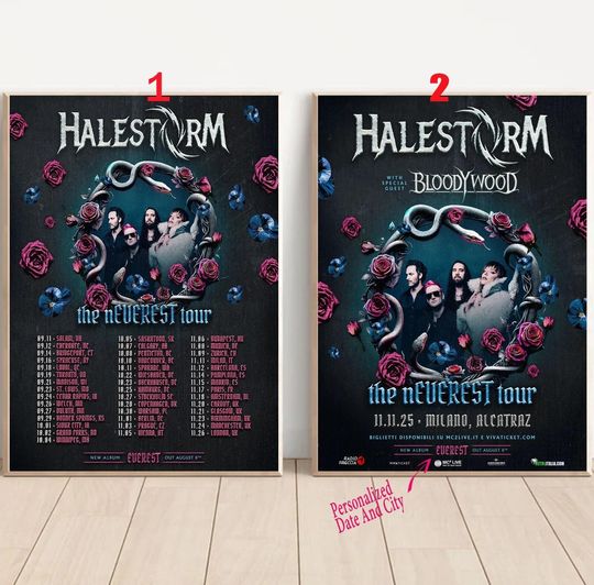 Discover Custom Halestorm The Neverest Tour 2025 Poster