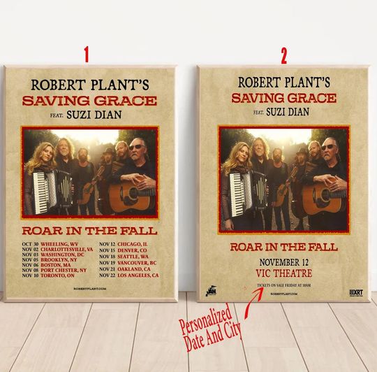 Custom Robert Plant Launches Saving Grace 2025 Tour Poster