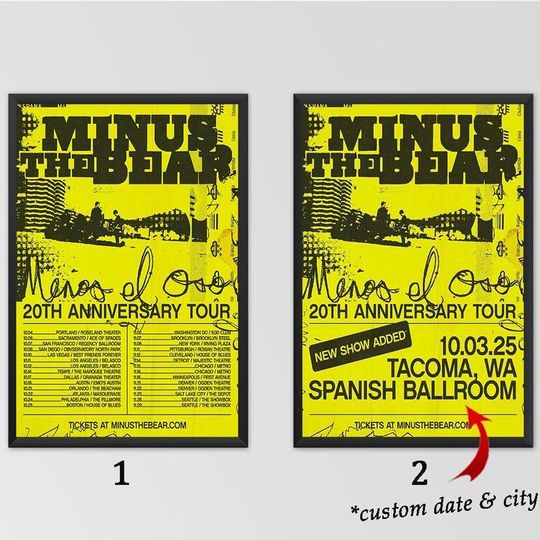 Custom Poster - Minus the Bear's 20th Anniversary Tour Poster