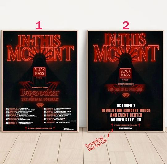 Discover Custom In This Moment Announce 2025 Black Mass Tour Poster