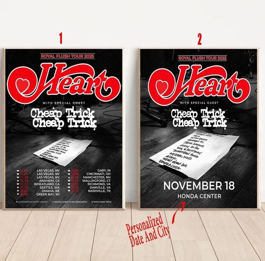 Custom Heart Band 2025 Tour Nov Poster