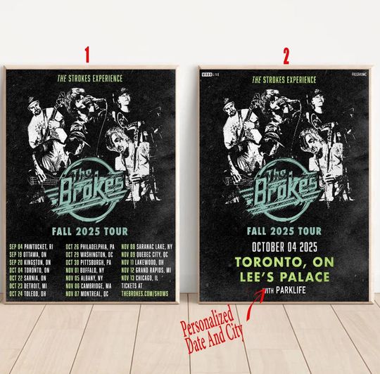 Discover Custom The Brokes Fall 2025 Tour Poster