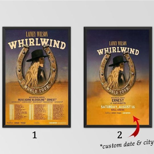 Discover Custom Poster - Lainey Wilson Whirlwind World Tour 2025 Poster