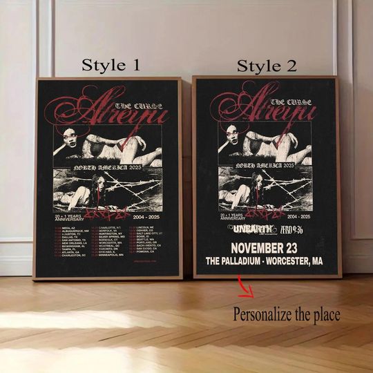 Discover Custom Atreyu Merch Poster The Curse North American Tour 2025 Poster